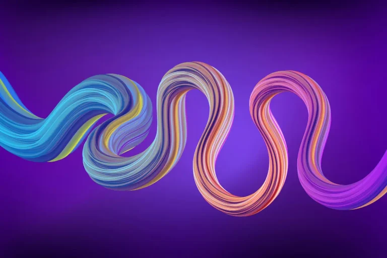 Colorful abstract waves blend seamlessly, creating a lively and fluid background with a sense of movement and energy.