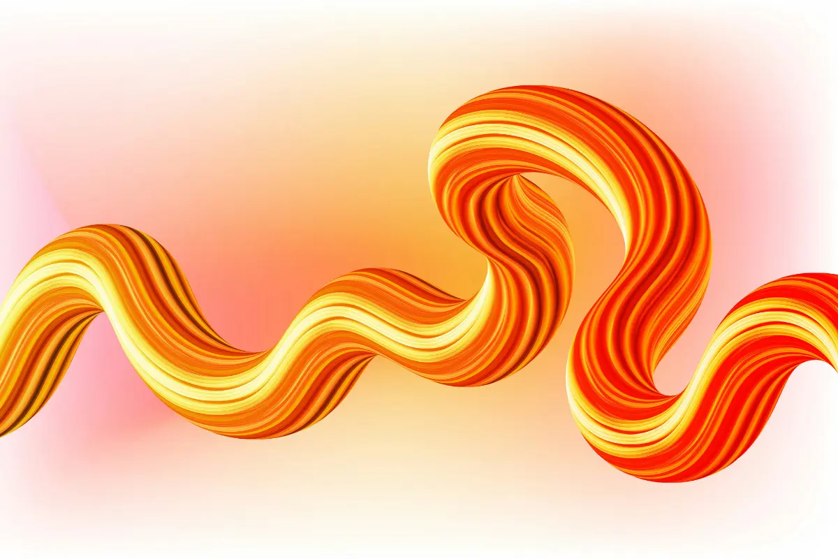 Abstract design of flowing orange and yellow lines, evoking movement and warmth.