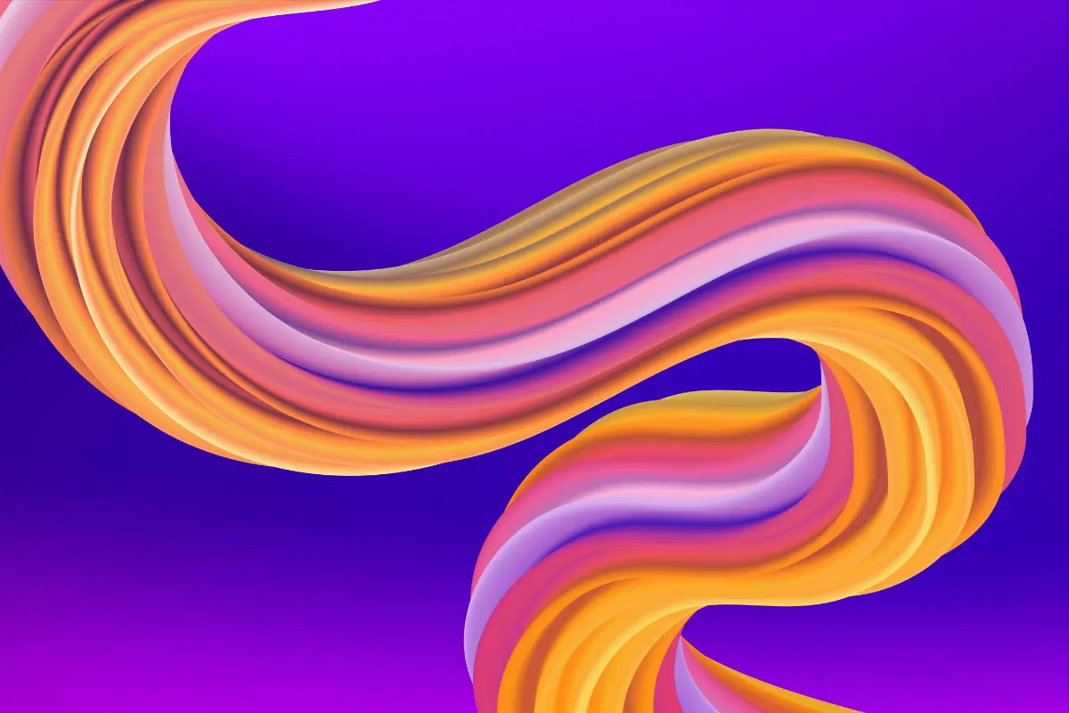 Colorful abstract background featuring a wavy line, blending vibrant hues in a fluid purple design