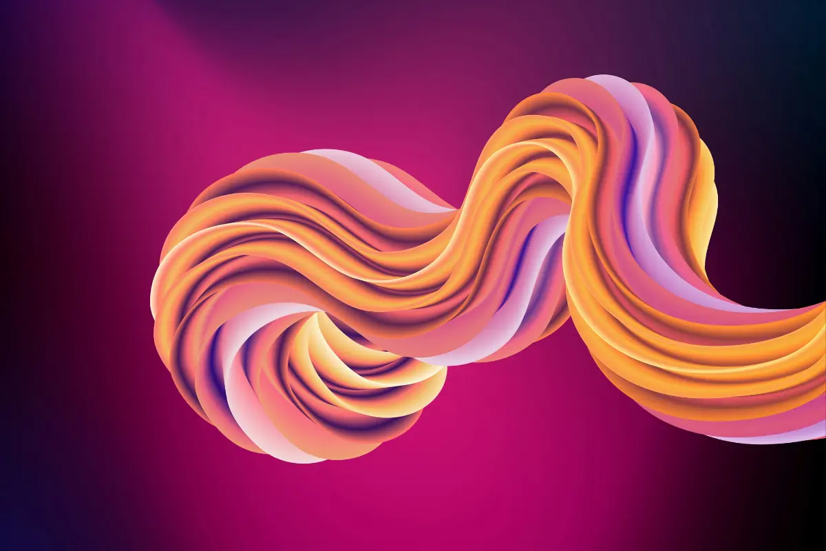 Abstract 3D wave background featuring vibrant, colorful swirls creating a dynamic and fluid visual effect.