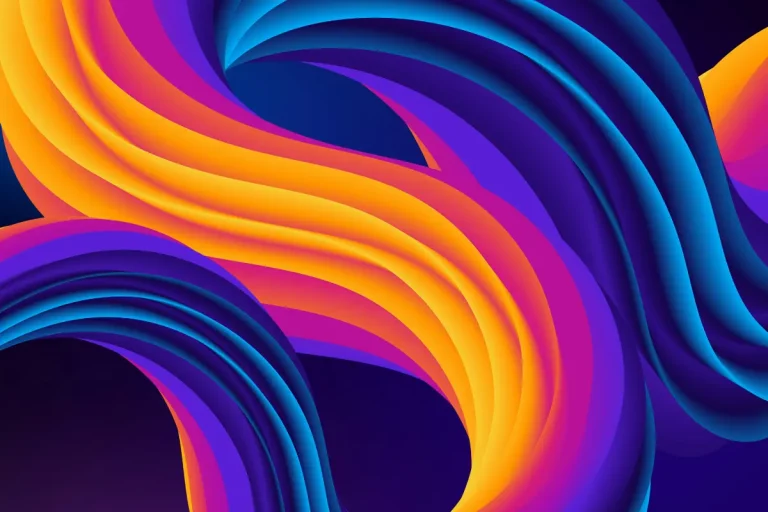 A vibrant abstract background with a smooth wavy line, displaying a harmonious blend of colors.