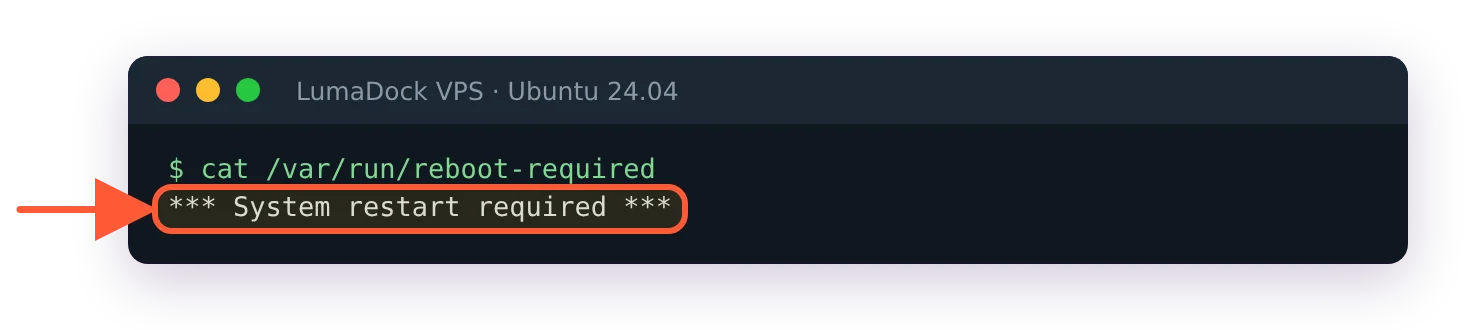 cat /var/run/reboot-required prints *** System restart required ***