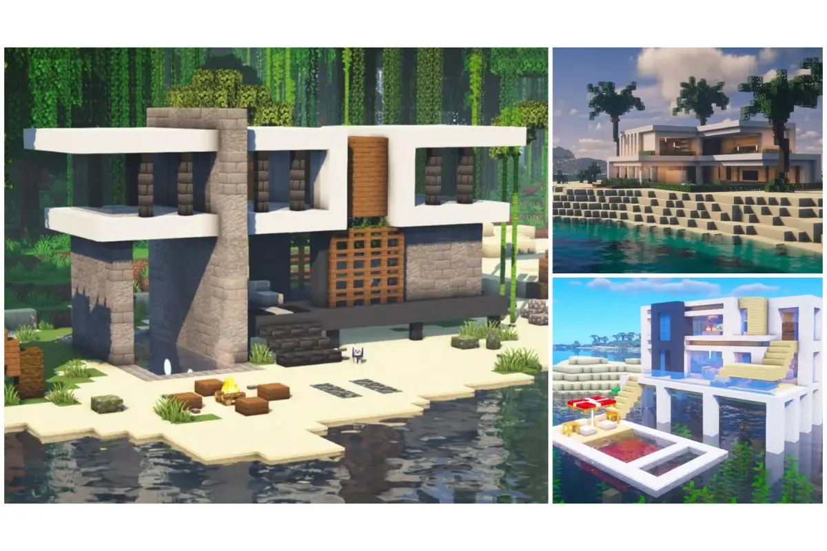 3 modern Minecraft beach house build ideas - 3 modern Minecraft beach house build ideas