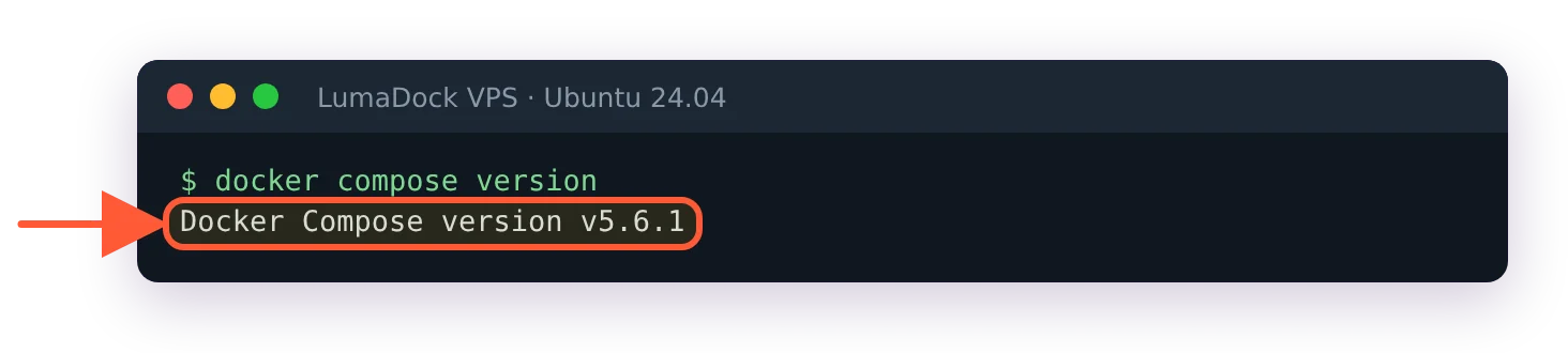 docker compose version prints Docker Compose version v5.6.1
